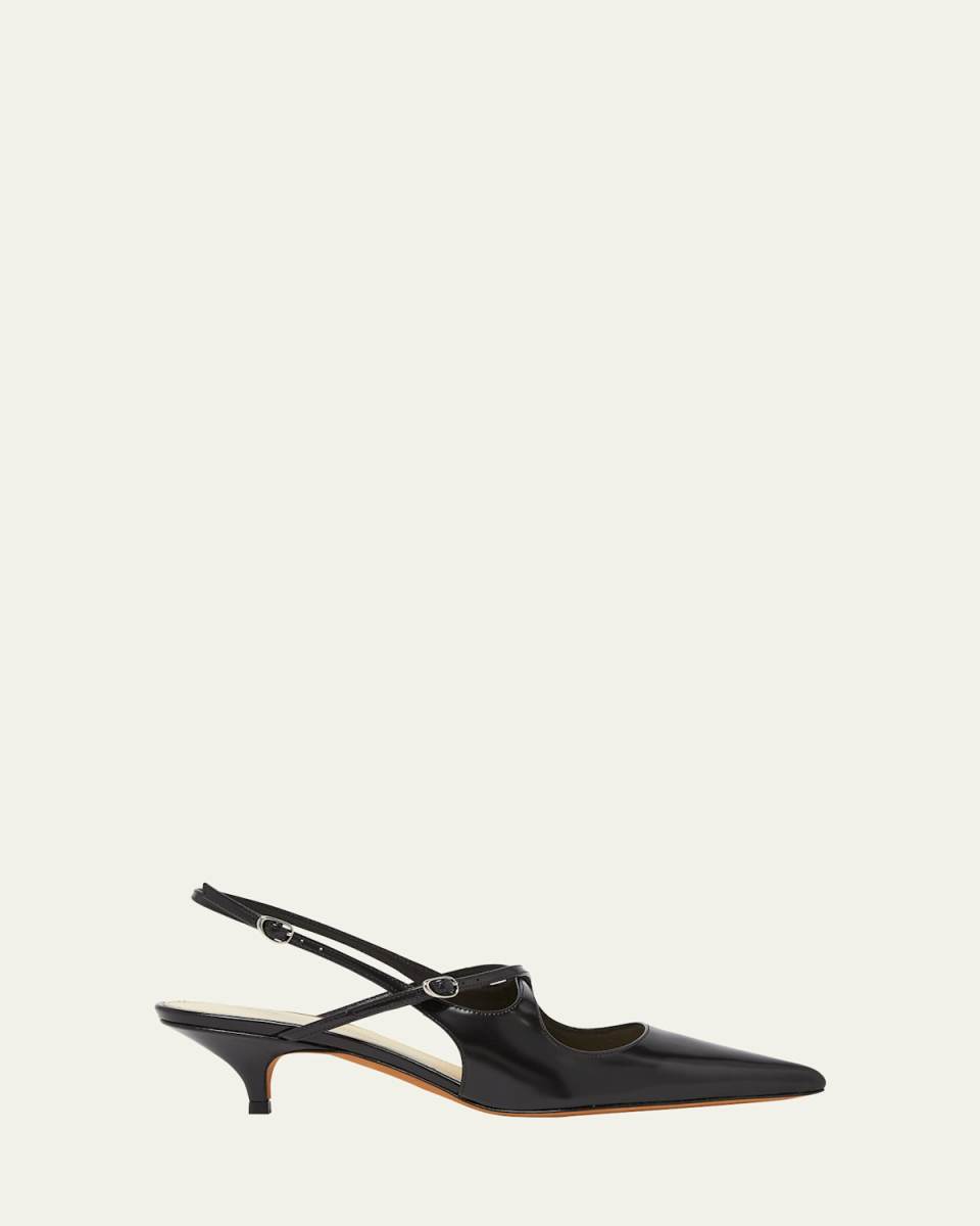 Slash Leather Crisscross Slingback Pumps